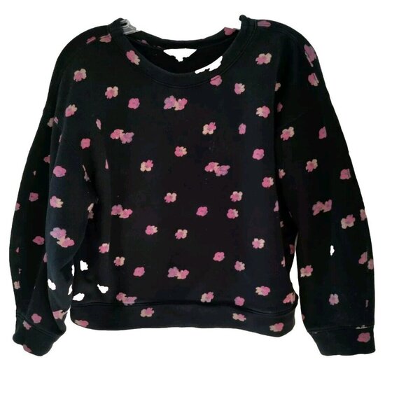 Rebecca Taylor Size Small Floriana Crop Floral Pullover Sweatshirt - Picture 1 of 5
